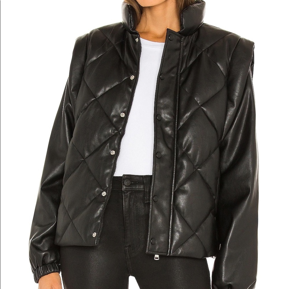 NWT REVOLVE Faux Leather Puffer Jacket - Never Worn